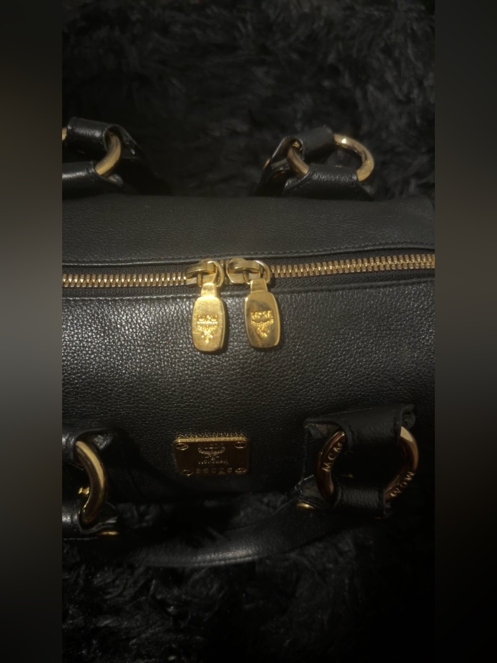 MCM Black Mini Barrel Satchel with Gold Hardware - Picture 8 of 8